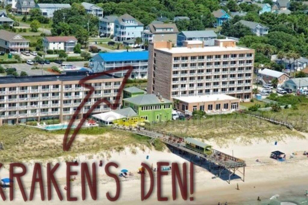 Апартаменты Kraken'S Den * Oceanview * Steps To Ocean * Pool Каролина-бич Экстерьер фото